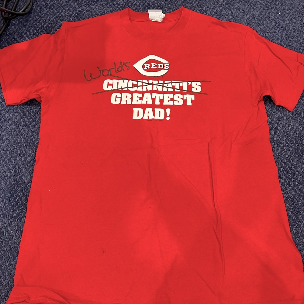 Worlds Best Dad Cincinnati Reds T shirt L